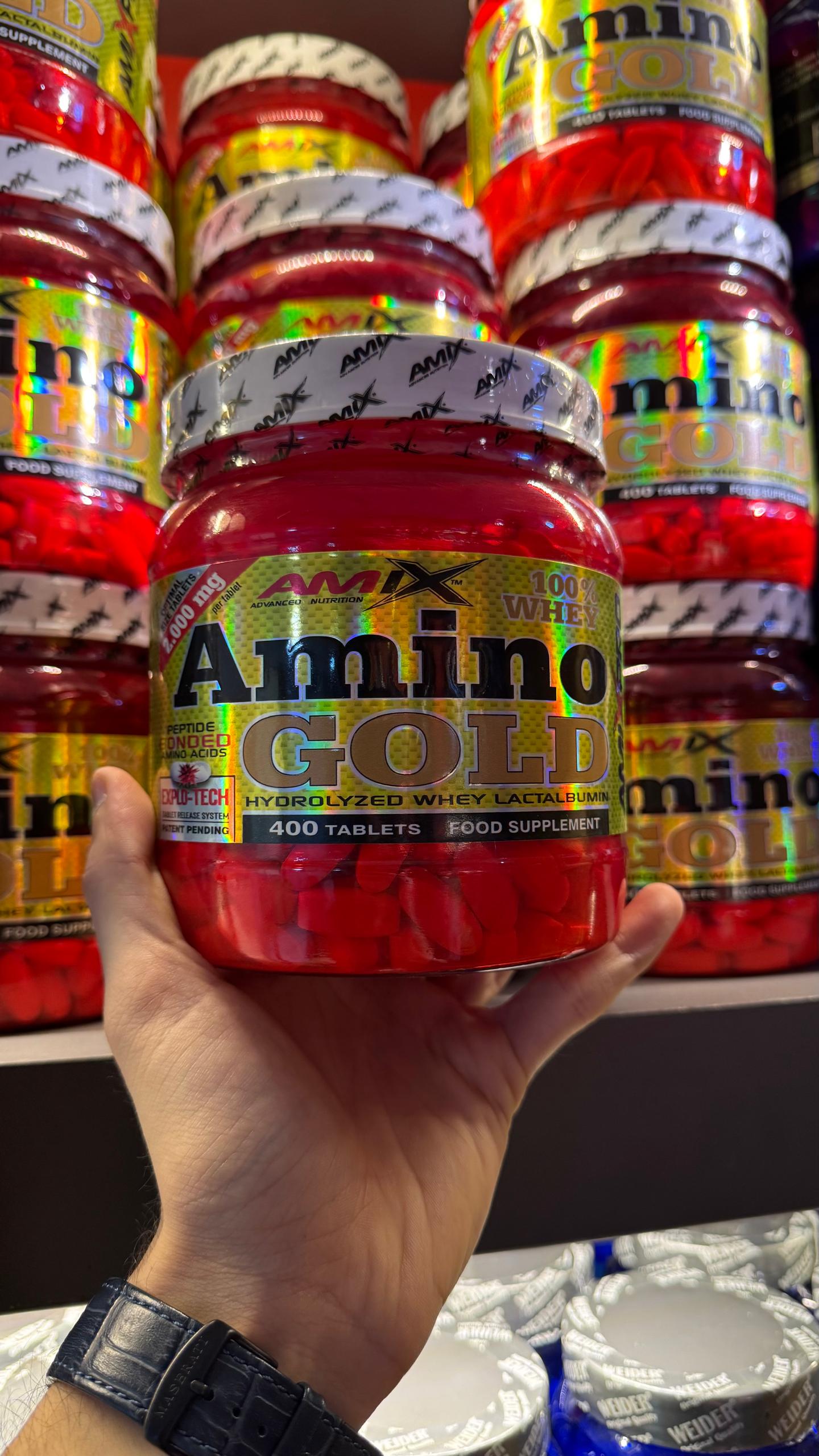 آمینو وی گلد فوق حرفه ای ۴۰۰ عددی امیکس ناتریشن | Amino Gold Whey Amix Nutrition