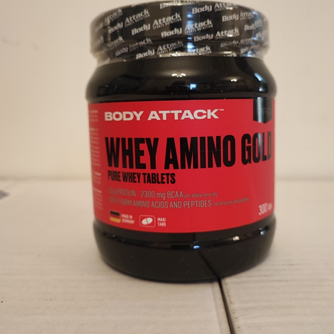 امینو وی گلد بادی اتک طرح جدید (تضمین اصالت - کشور آلمان) ۳۰۰ عددی - Amino Whey Gold Body Attack